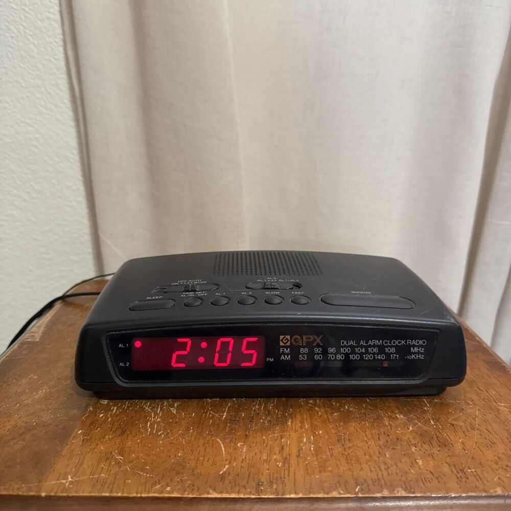 GPX Dream Machine‎ Am/FM Digital Alarm Clock Radio Black Tested Vintage Working!